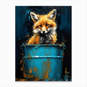 Scavenger Fox Blue Painting 8 Canvas Print