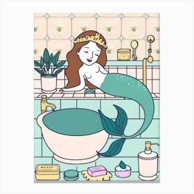 Mermaid Bath 2 Canvas Print