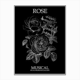 Rose Musical Line Drawing 1 Poster Inverted Canvas Print
