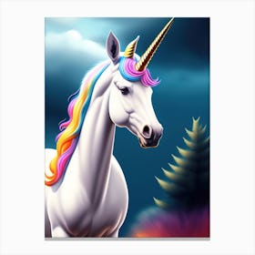 3d Unicorn Illustration Canvas Print