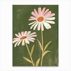 Pink & Green Daisy 2 Canvas Print
