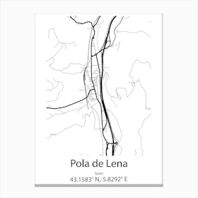 Pola De Lena,Spain Minimalist Map Canvas Print