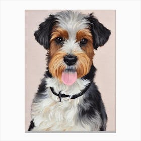 Dandie Dinmont 2 Terrier Watercolour dog Canvas Print