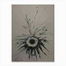 Flower In Black And White Canvas Print