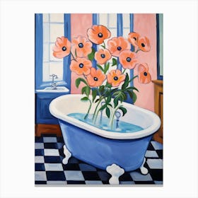 A Bathtube Full Of Anemone In A Bathroom 4 Canvas Print