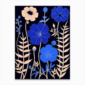 Blue Flower Illustration Love In A Mist Nigella 4 Canvas Print