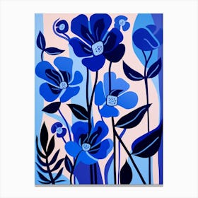Blue Flower Illustration Freesia 3 Canvas Print