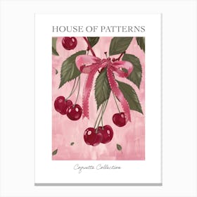 Cute Cherries Pattern Poster Canvas Print