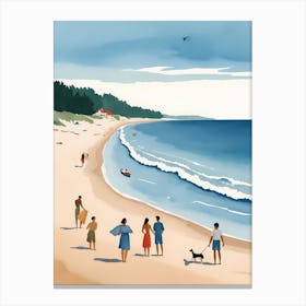 People On The Beach Painting (41) Canvas Print