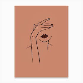 Woman Covering Her Face Canvas Print