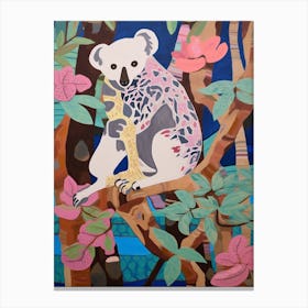 Maximalist Animal Painting Koala 3 Canvas Print