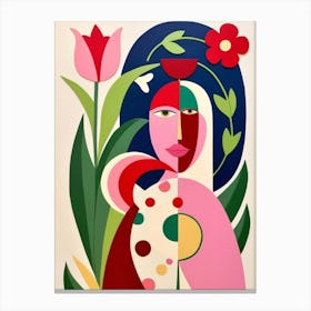 Woman With Flowers 5 Canvas Print