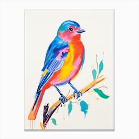 Colourful Bird Painting Bluebird 4 Canvas Print