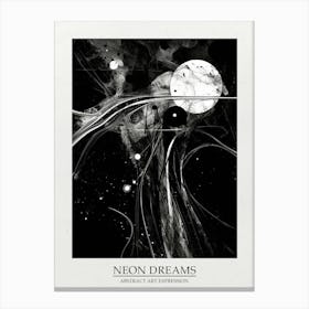Neon Dreams Abstract Black And White 7 Poster Canvas Print