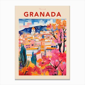 Granada Spain 6 Fauvist Travel Poster Canvas Print