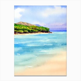 Wailea Beach, Maui, Hawaii Watercolour Canvas Print