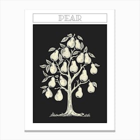 Pear Tree Minimalistic Drawing 1 Poster Canvas Print