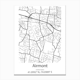 Airmont,United States Minimalist Map Canvas Print