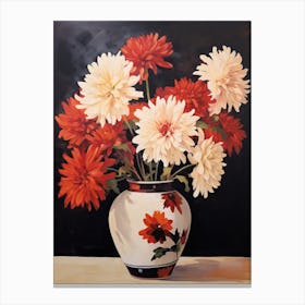 Bouquet Of Chrysanthemum Flowers, Autumn Fall Florals Painting 0 Canvas Print