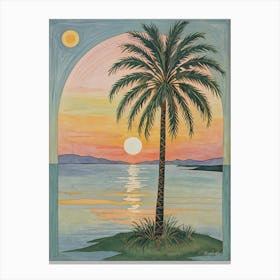 Palm Tree At Sunset no2 Canvas Print