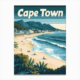 Aihrgdesign A Retro Travel Poster For Cape Town Featuring The 0e6be7f6 A2a6 42cb 9ef7 A8f4a4b4b5f8 0 Canvas Print