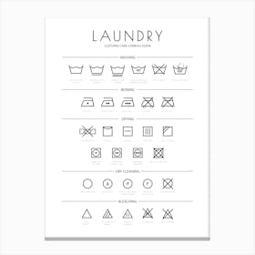 Laundry Symbols Canvas Print