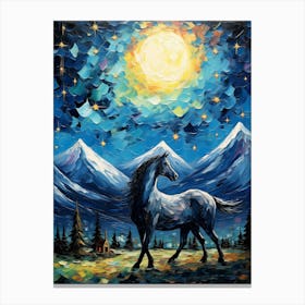 Horse At Night 1 Canvas Print