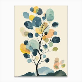 Cedar Tree Flat Illustration 6 Canvas Print