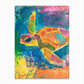 Sea Turtle Rainbow Abstract Scribble 2 Canvas Print