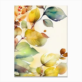 Autumn Leaves Watercolor Painting nature Canvas Print