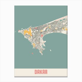 Dakar Map Poster Canvas Print