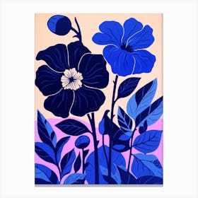 Blue Flower Illustration Petunia 1 Canvas Print