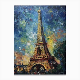 Eiffel Tower Paris France Vincent Van Gogh Style 18 Canvas Print