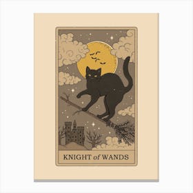 Knight Of Wands   Cats Tarot Canvas Print