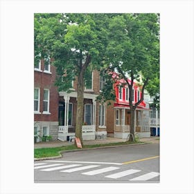 Street Scene In Quebec City Canvas Print