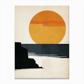 Sunset At The Beach, Scandinavian Simplicity 3 Canvas Print