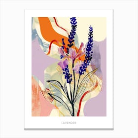 Colourful Flower Illustration Poster Lavender 1 Canvas Print