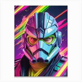 Captain Rex Star Wars Neon Iridescent Painting (4) Canvas Print