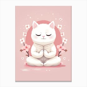Kawaii Cat Drawings Meditating 4 Canvas Print