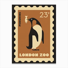 London Zoo Stamp Penguin Kids Art Print Canvas Print