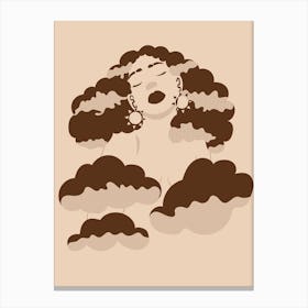 Head In The Clouds Neutral Canvas Print