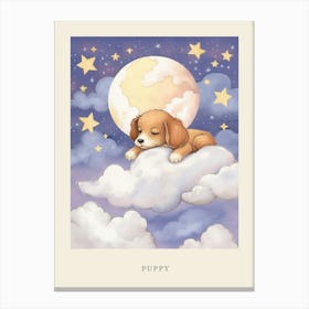 Sleeping Baby Puppy 2 Nursery Poster Canvas Print