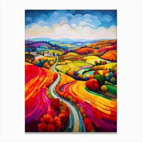 English Countryside Vibrant Landscape Canvas Print