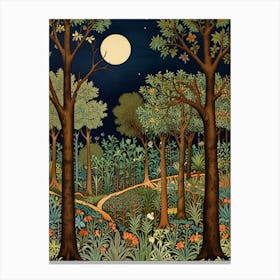 William Morris Forest At Night 14 Canvas Print