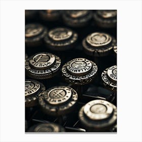 Close Up Of Typewriter Keys Canvas Print