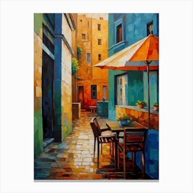 Cafe In The Alley Canvas Print