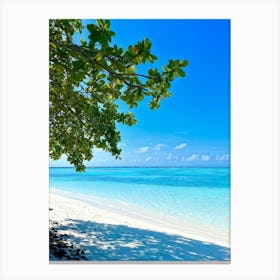 Relax Ocean Plant Idylli Holiday Coastline Beautiful Calm Shore Blue Paradise Sunlight N (34) Canvas Print