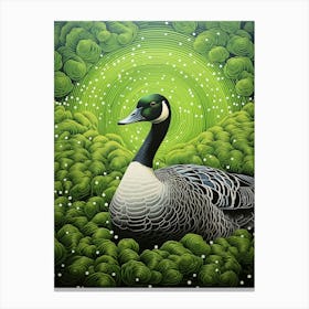 Ohara Koson Inspired Bird Painting Canada Goose 3 Canvas Print