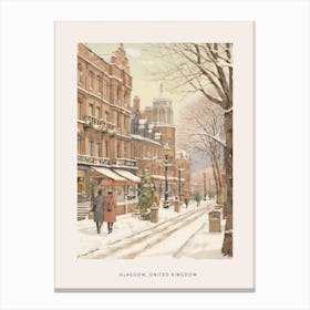 Vintage Winter Poster Glasgow United Kingdom 3 Canvas Print