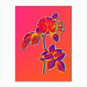 Neon Pink Francfort Rose Botanical in Hot Pink and Electric Blue n.0357 Canvas Print